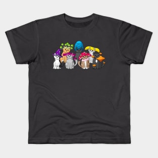 Mushroom Cats Gang Kids T-Shirt